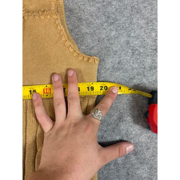 Vtg 90s Designers Originals Studio Vest Sweater Womens M Brown Zip Ramie Blend - Picture 3 of 4